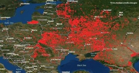 Закарпатська область потрапила на карту  NASA, з червоними відмітками (фото)