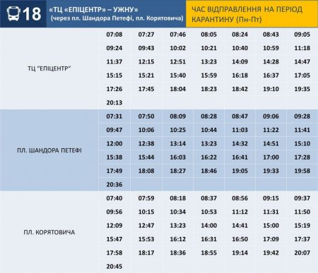 Як в Ужгороді їздитиме автобус №18 (Графік)