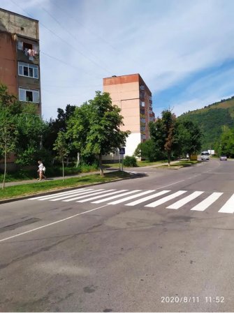 В Мукачеві намалювали пішохідний перехід в клумбу (ФОТО)