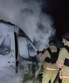 Ужгород: вночі зайнявся мікроавтобус у мікрорайоні Дравці