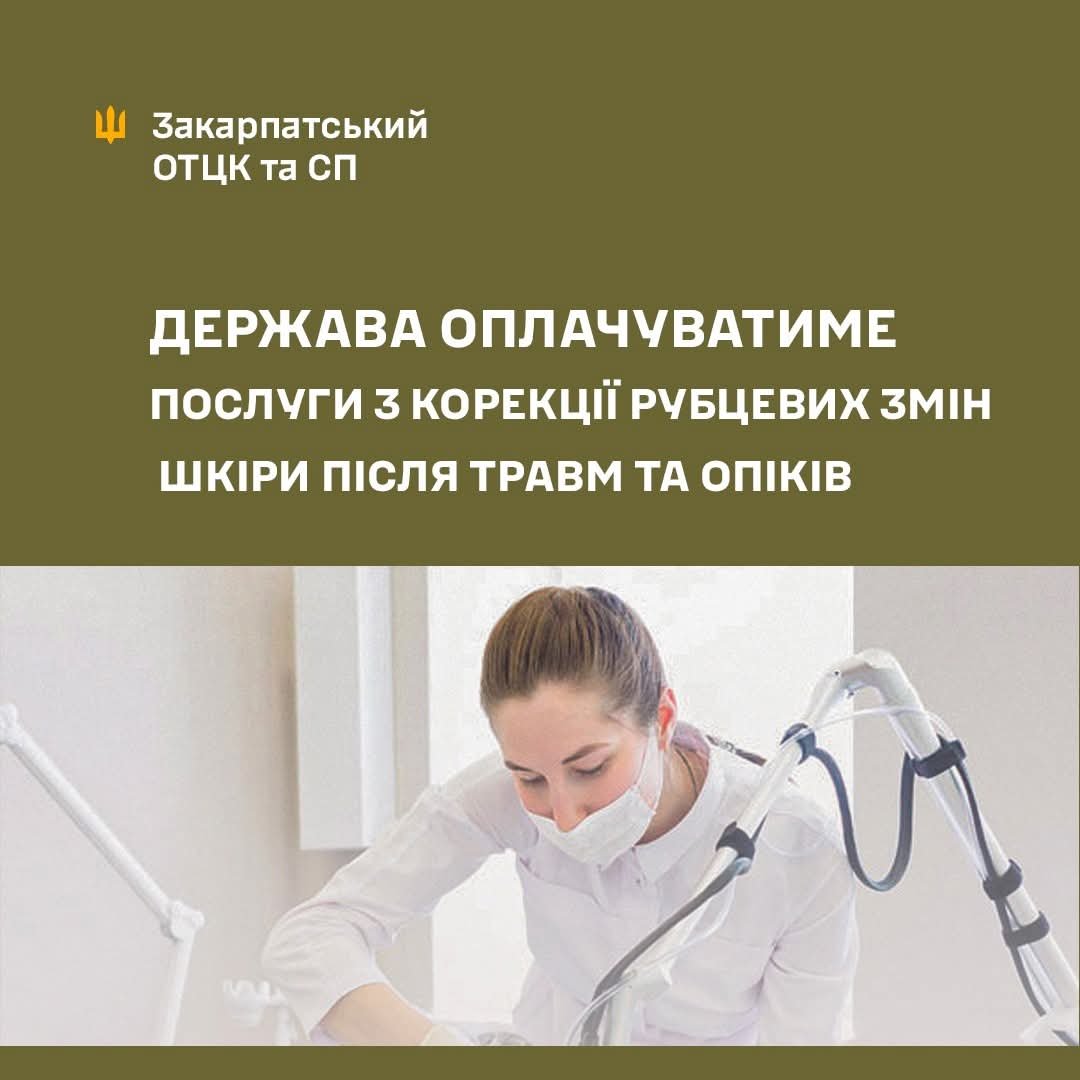 Держава оплачуватиме послуги з корекції рубцевих змін шкіри після травм та опіків для Захисників і Захисниць