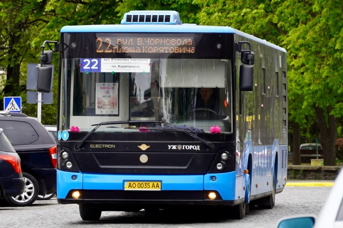 Сакури на колесах: в Ужгороді громадський транспорт перетворили на квітучі арт-об’єкти